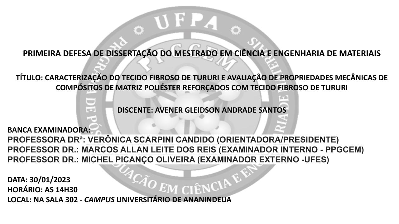  Primeira defesa de dissertação do PPGCEM/UFPA